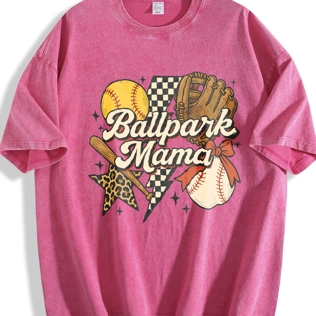 Ballpark Mama Baseball and Softball Vintage Washed T-Shirt product image 7