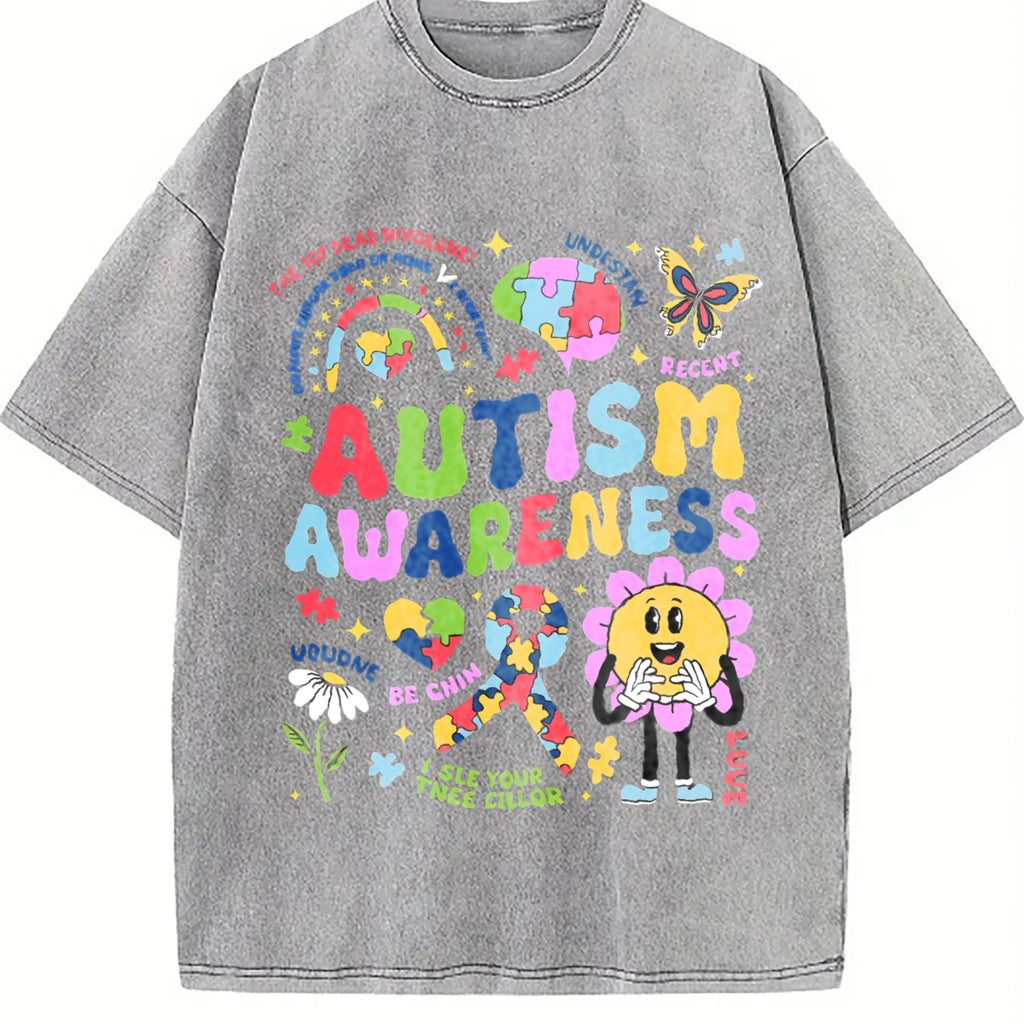 Autism Awareness Vintage Washed T-Shirt product image 5