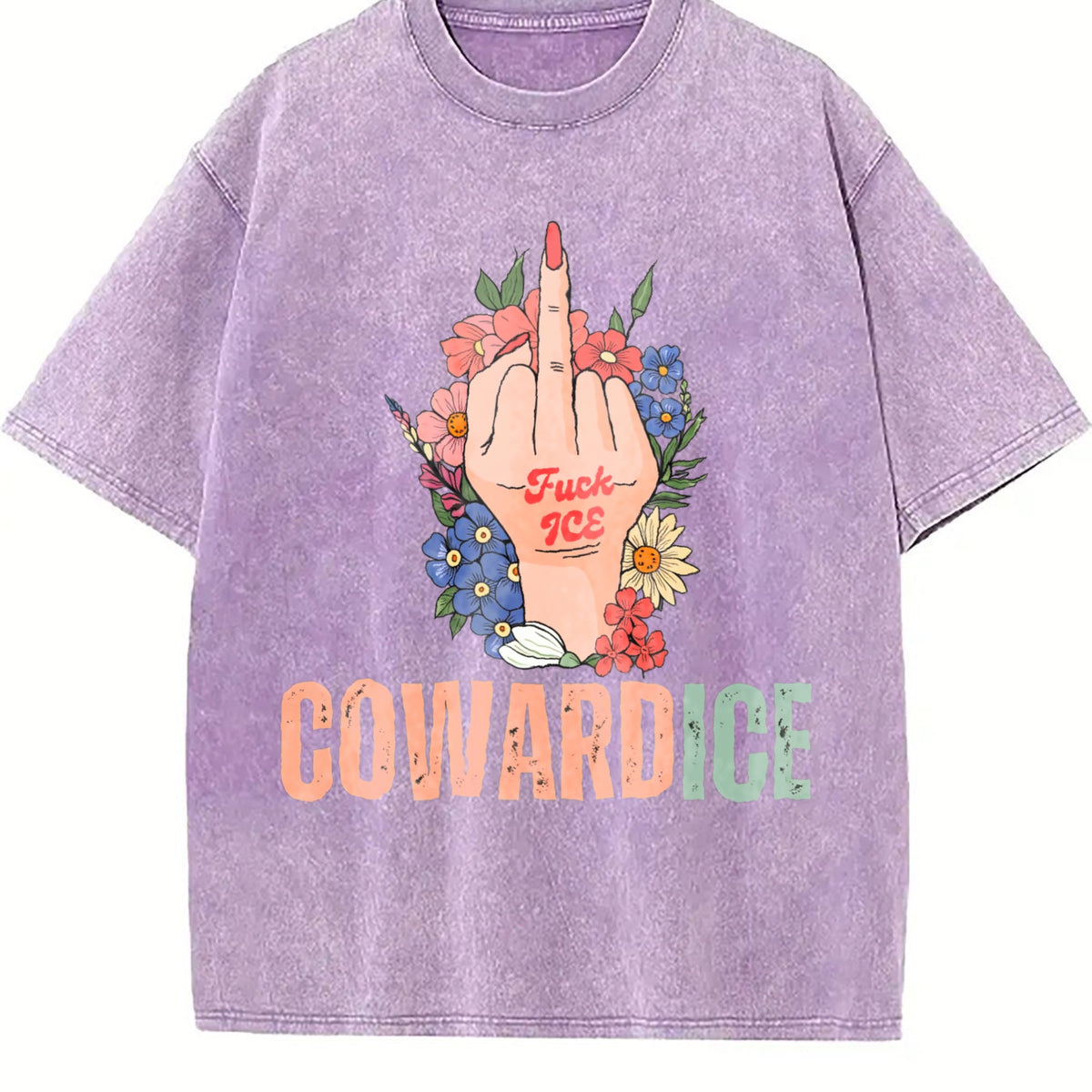 Cowardice Anti Ice Vintage Washed T-Shirt product image 6