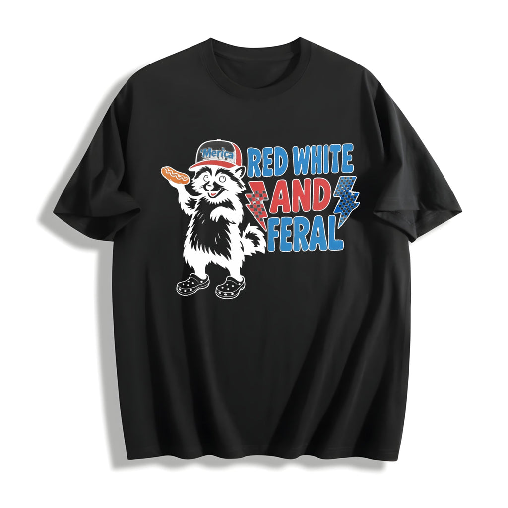 Funny Raccoon 4th Of July Cotton T-Shirt product image 1