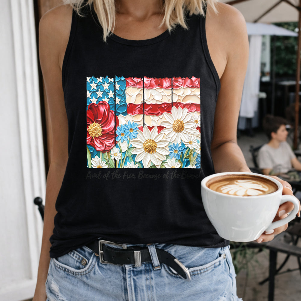 Land Of The Free Because Of The Brave Fourth Of July Women's Tank Top