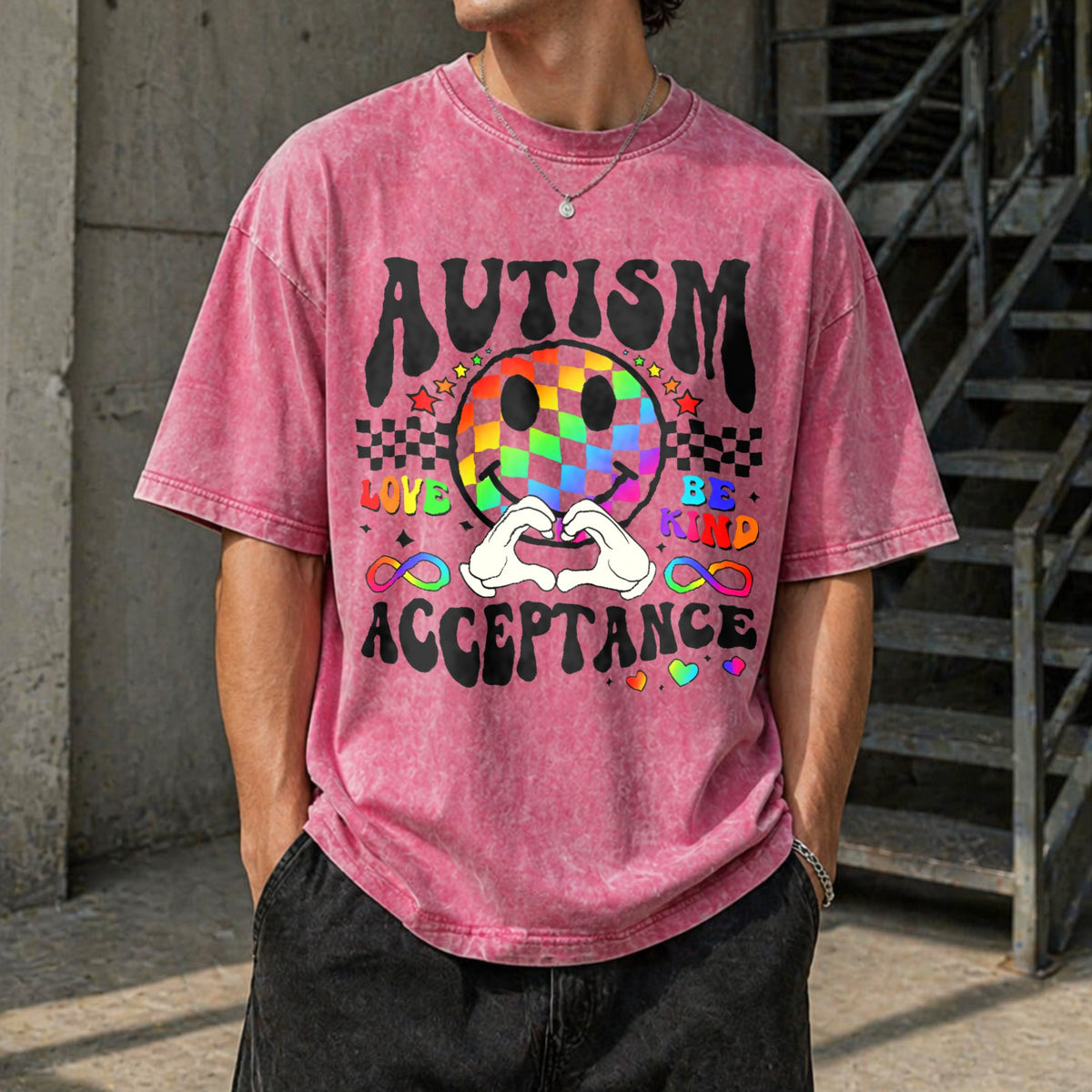 Autism Acceptance Vintage Washed T-Shirt product image 14
