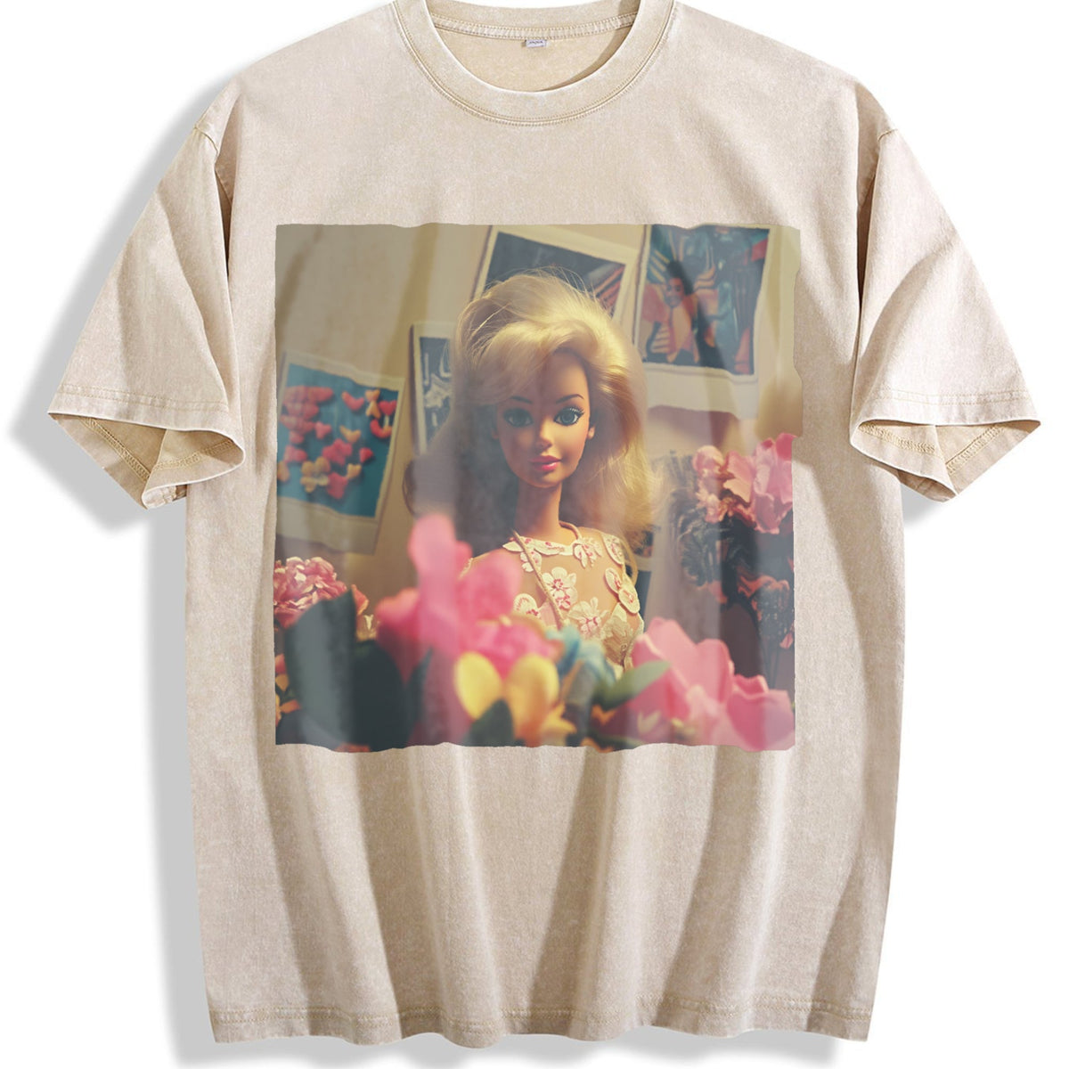 Doll with a Bouquet of Flowers Vintage Washed T-Shirt product image 1