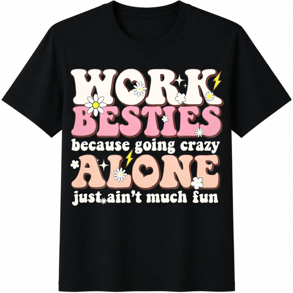 Work Besties Office Co-worker Bestie Cotton T-Shirt product image 1