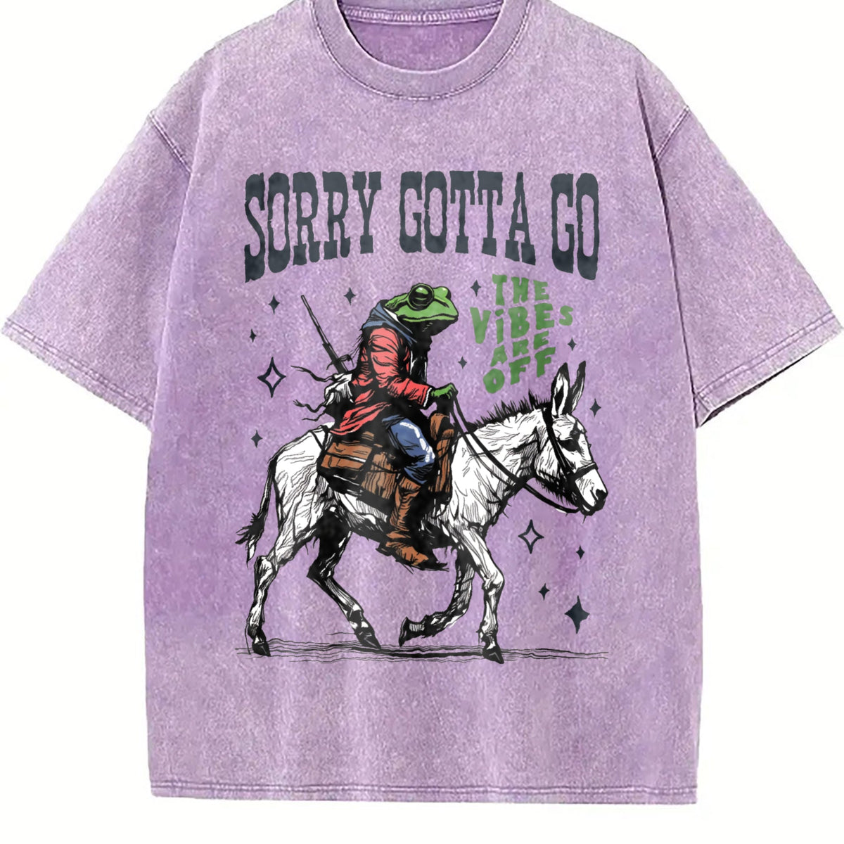 Funny Frog The Vibes Are Off 90s Vintage Washed T-Shirt product image 6