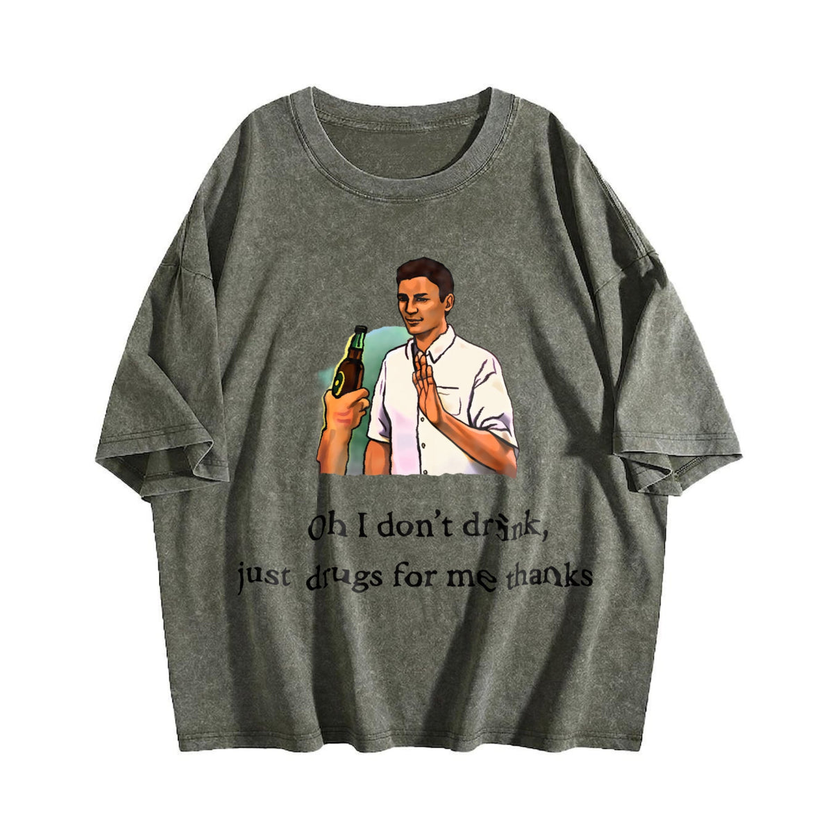Ironic Meme : 'oh I Don't Drink Vintage Washed T-Shirt product image 4