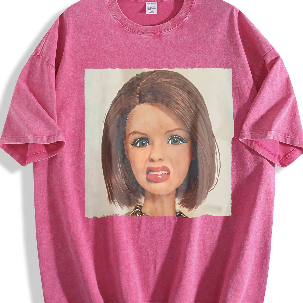 Funny Red Haired Doll Face Vintage Washed T-Shirt product image 7