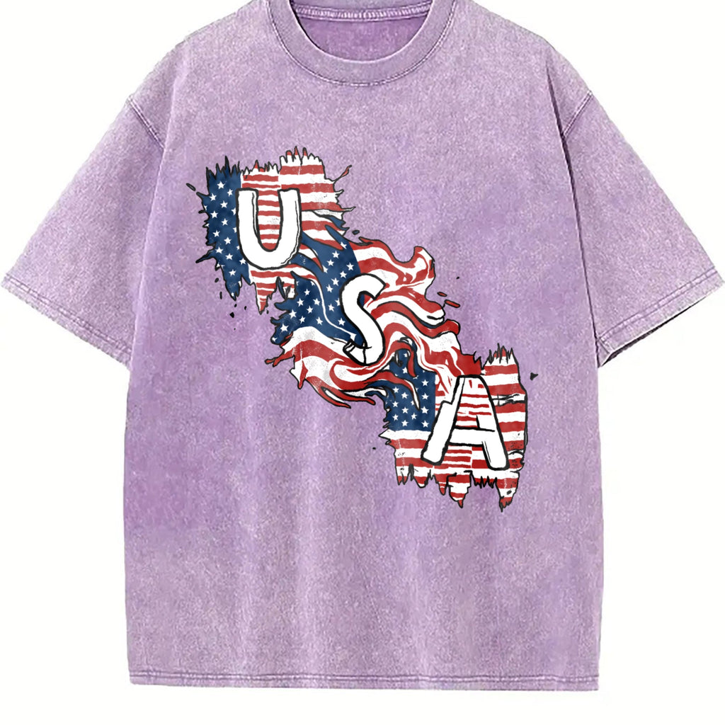 USA Flag Y2K Boxy Aesthetic Summer Vibes Lived-in Vintage product image 6