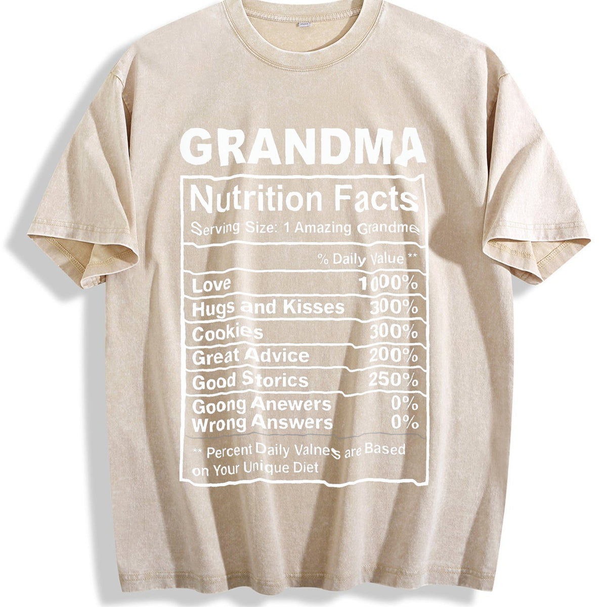 Funny Grandma Nutrition Facts Sarcastic Granny Novelty product image 1