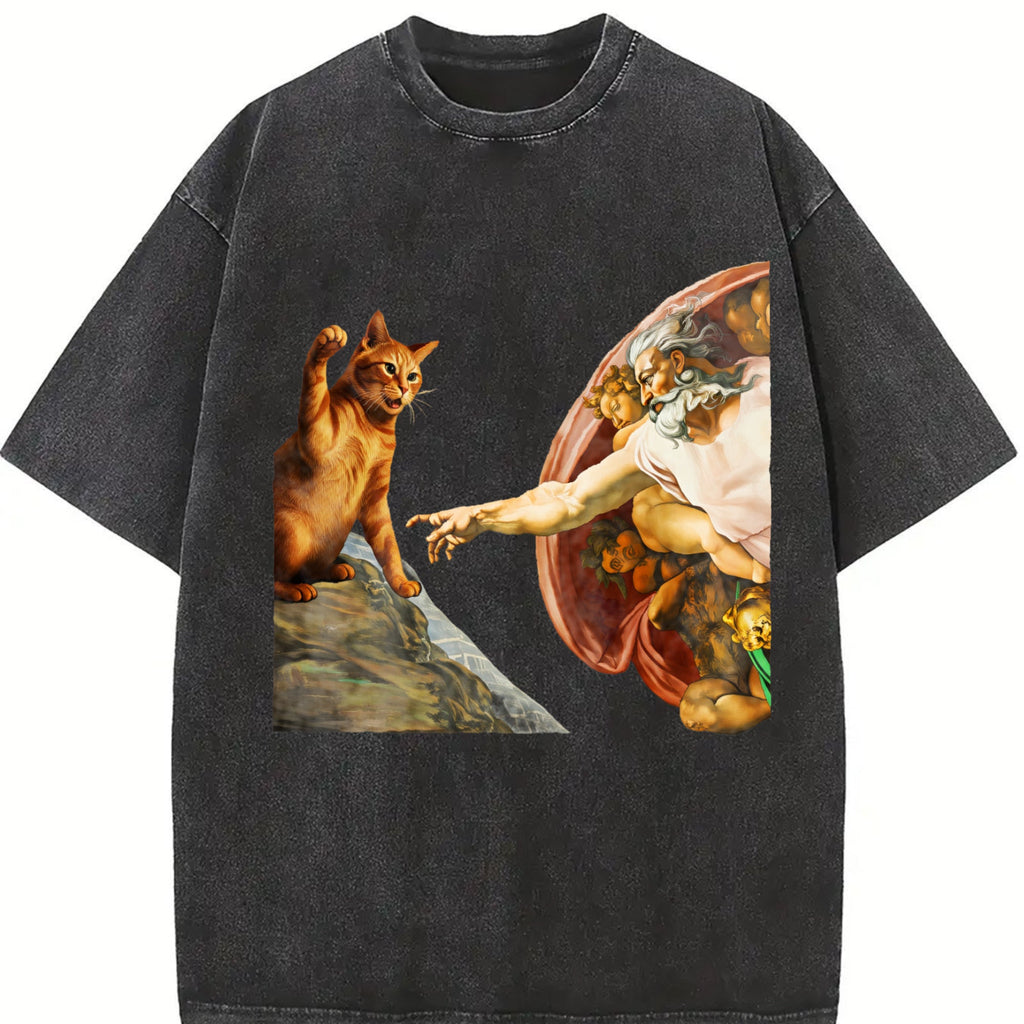 Creation Of Cat Vintage Washed T-Shirt product image 2