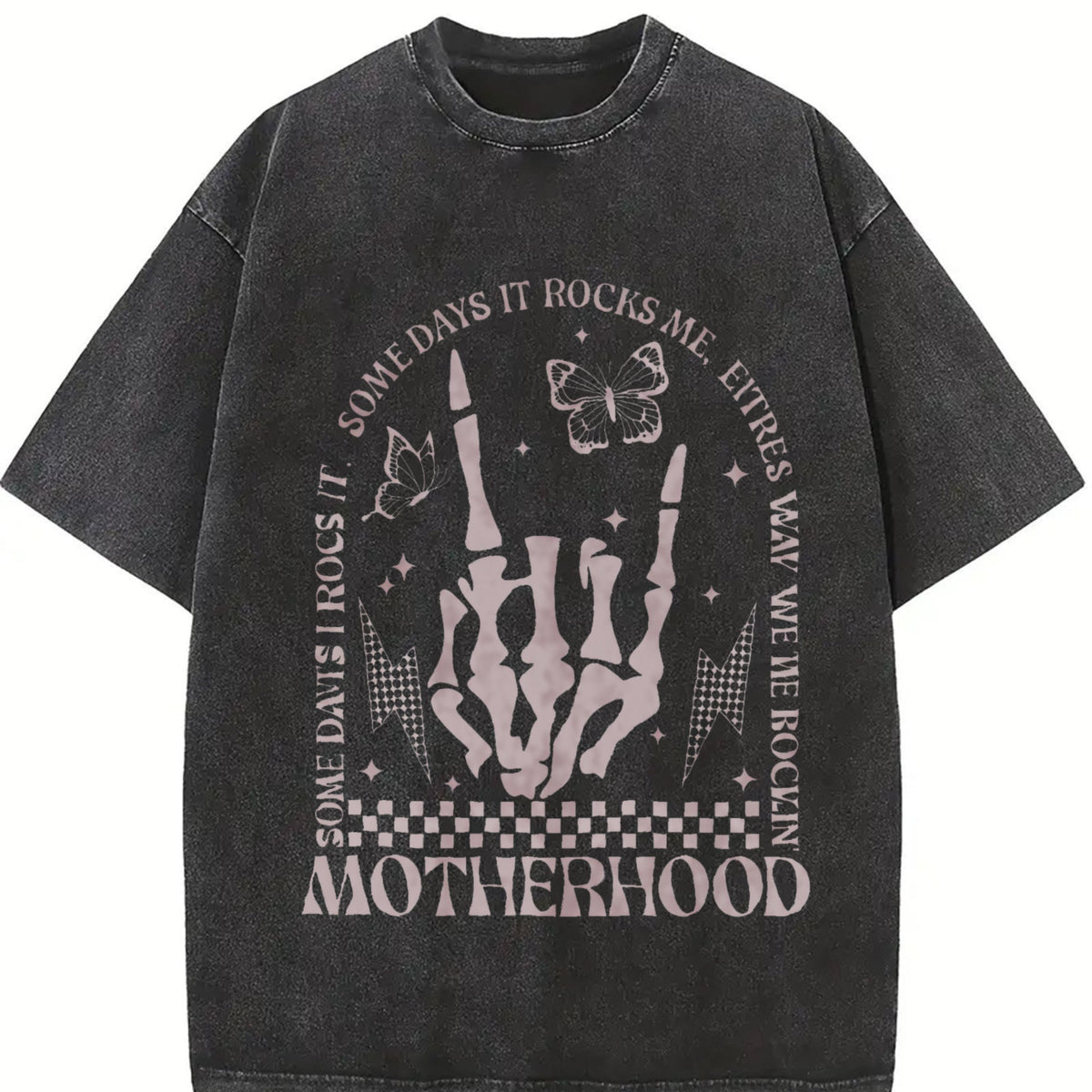 Motherhood Rock Skeleton Vintage Washed T-Shirt product image 2