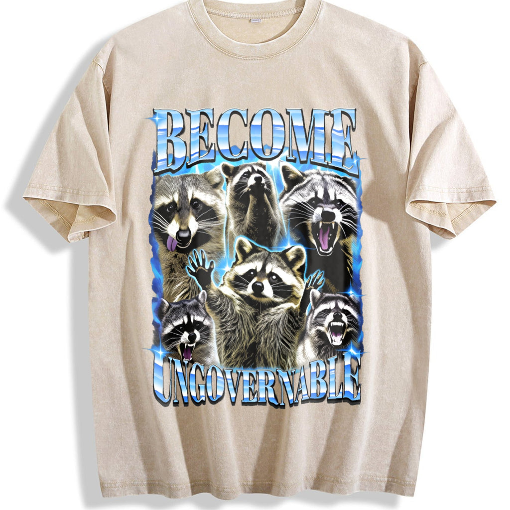 Become Ungovernable Raccoon Vintage Washed T-Shirt product image 1