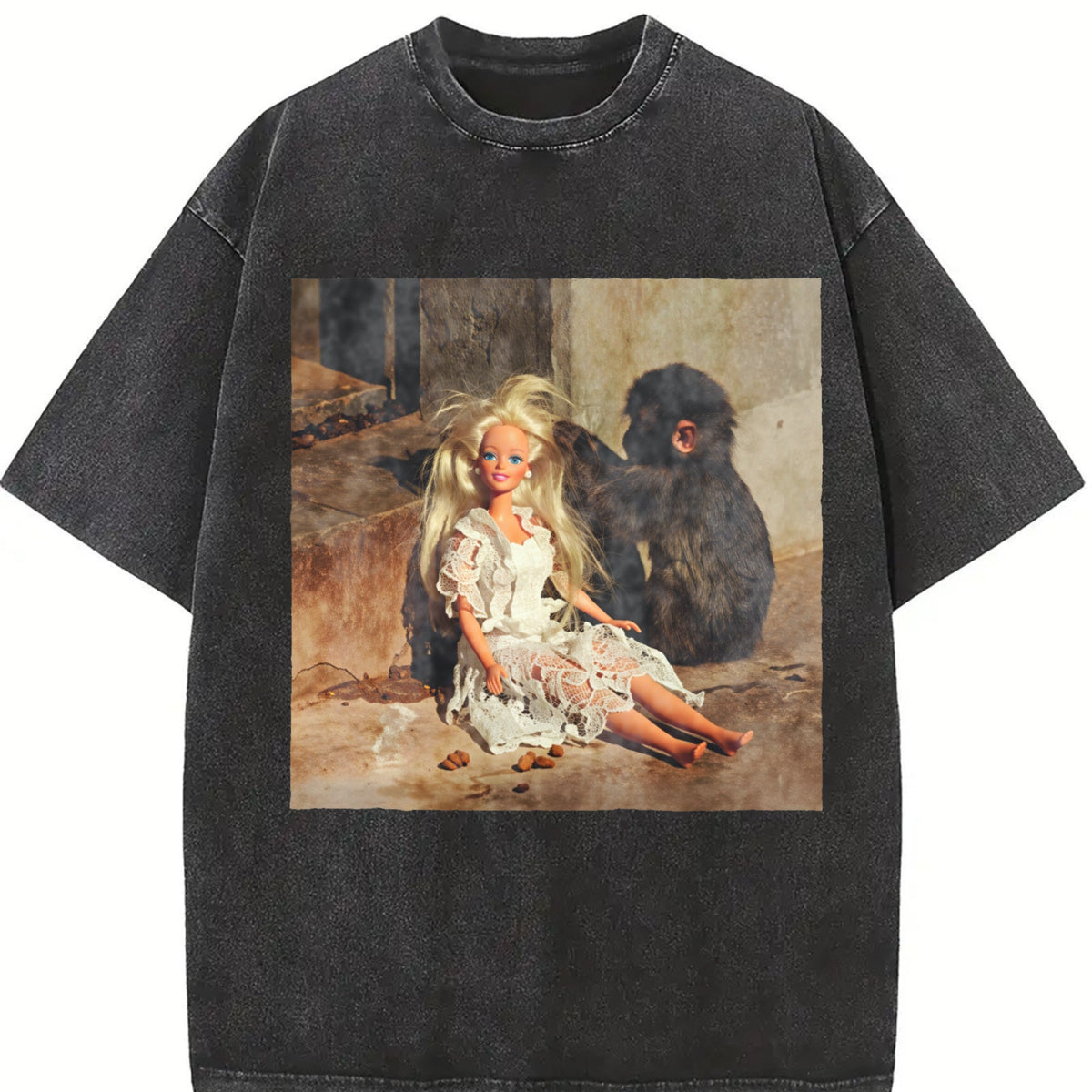Doll Sitting by a Fireplace Vintage Washed T-Shirt product image 2