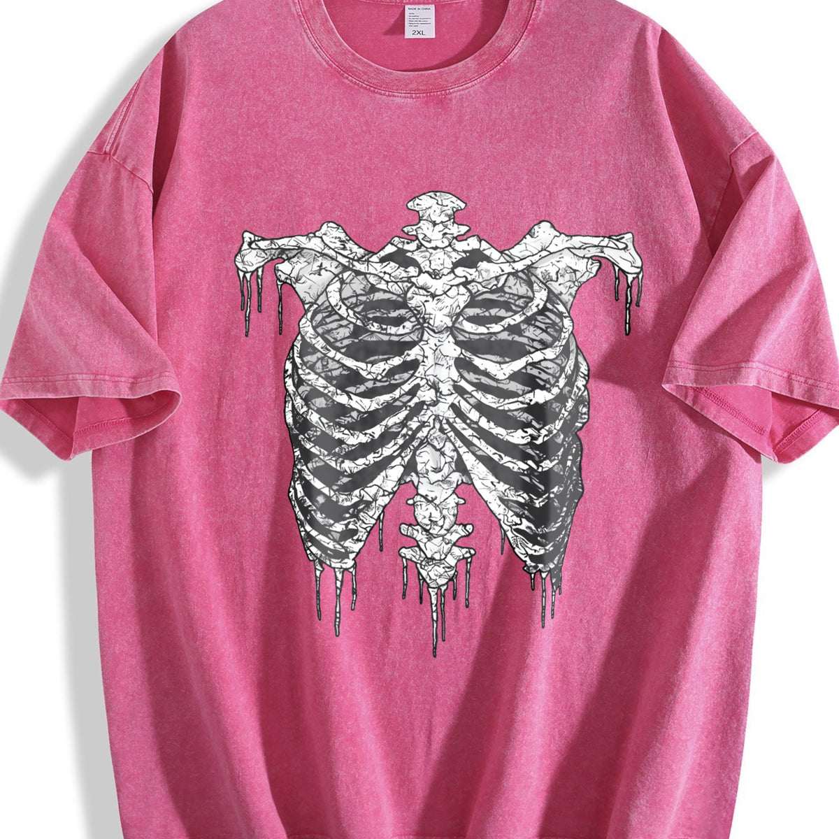 Gothic Skeleton Ribcage Drip Vintage Washed T-Shirt product image 7