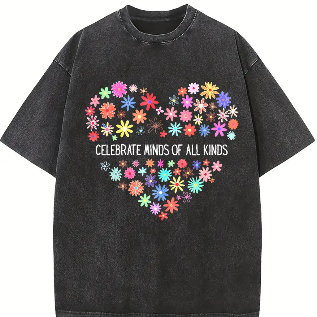 Celebrate Minds Of All Kinds Vintage Washed T-Shirt product image 2