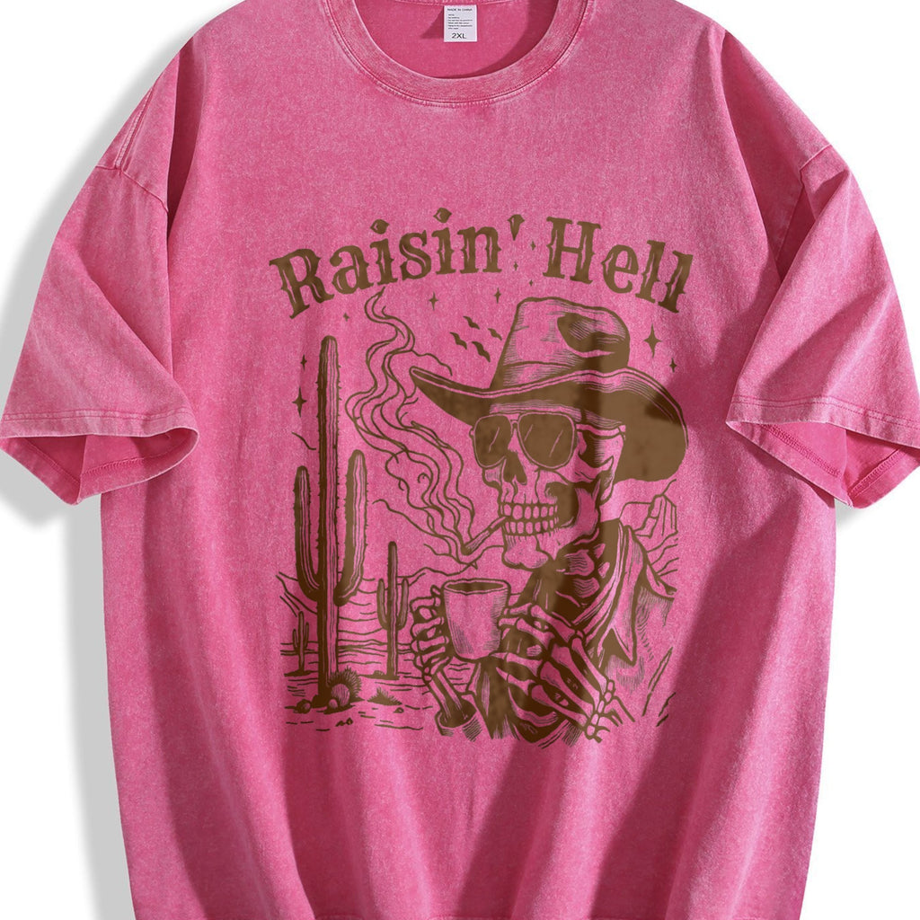 Skeleton Raisin' 90s Vintage Washed T-Shirt product image 7