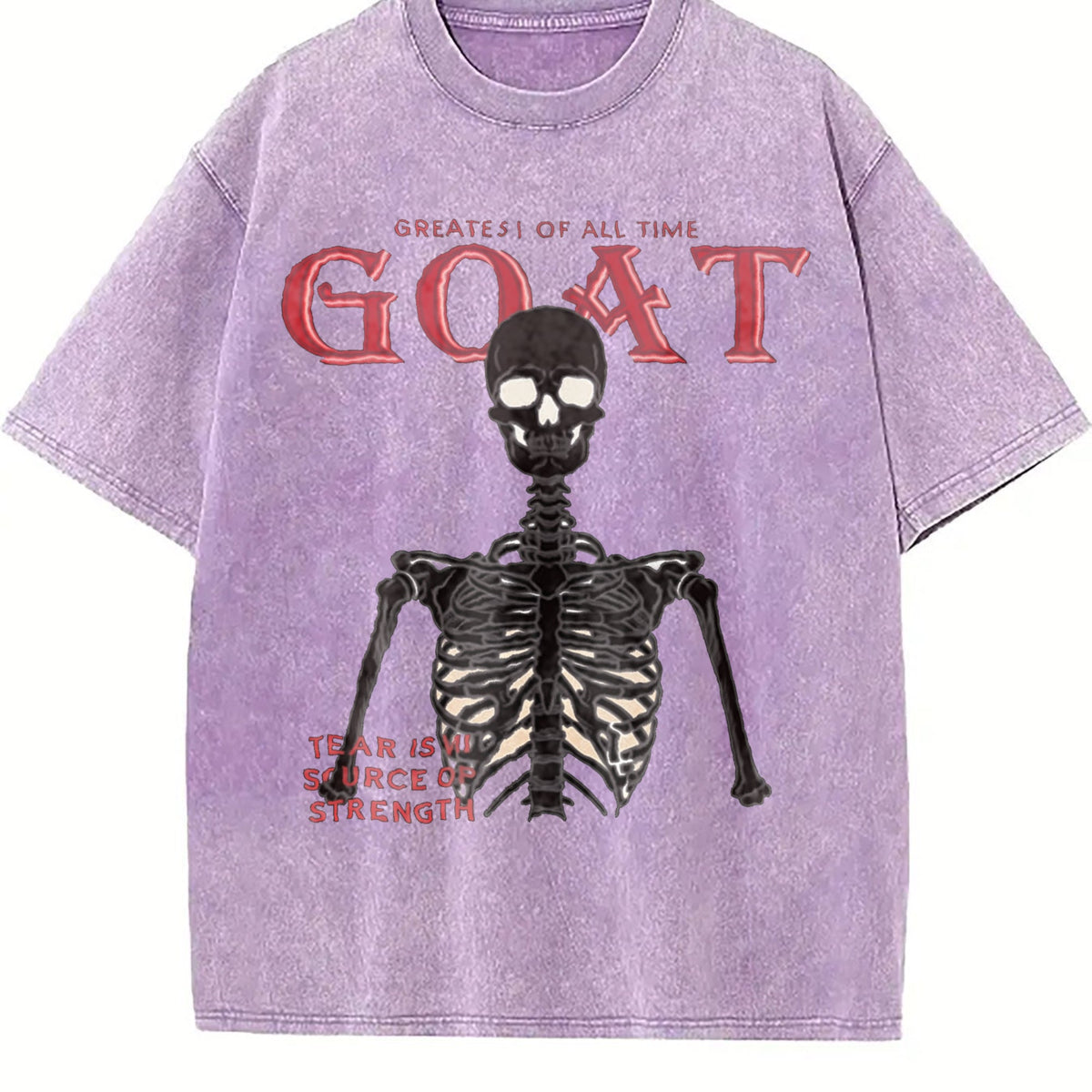 Goat Skeleton Fire White Vintage Washed T-Shirt product image 6