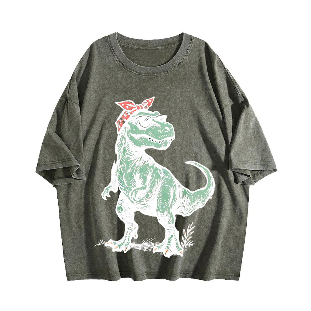 T-rex Bandana Sunglasses Vintage Washed T-Shirt product image 4