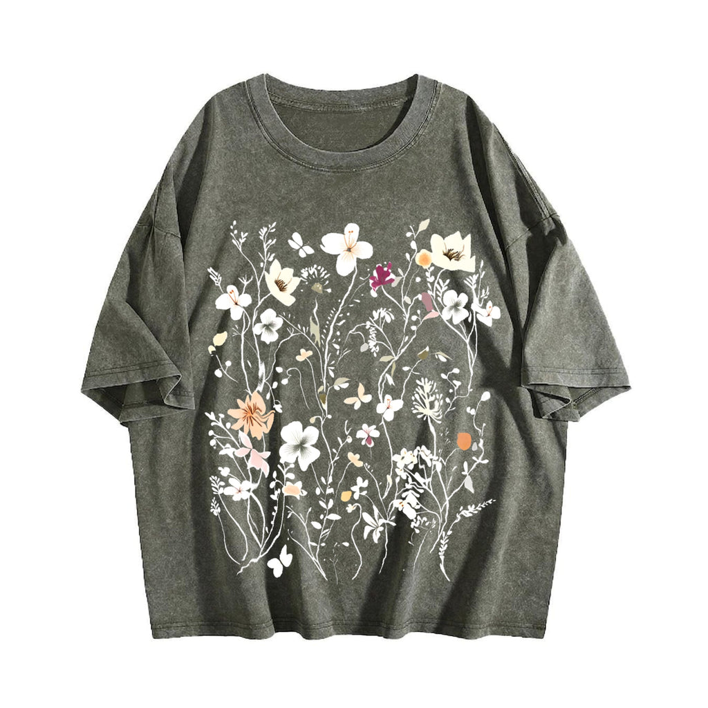 Boho Floral Vintage Washed T-Shirt product image 4