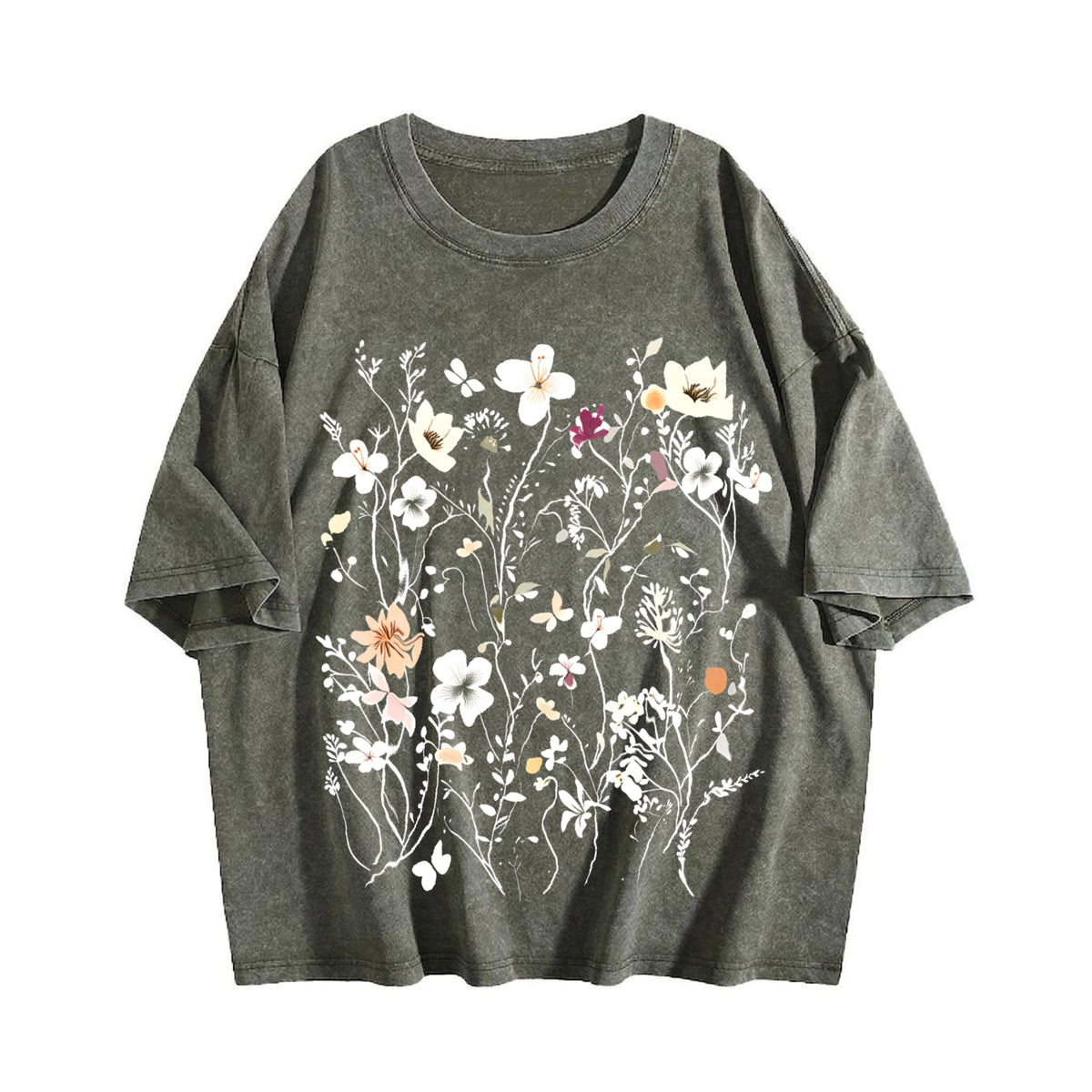 Boho Floral Vintage Washed T-Shirt product image 4