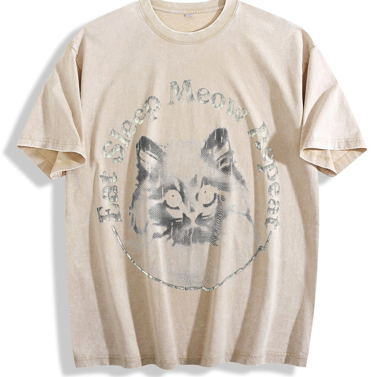 Eat Sleep Meow Repeat Funny Cute Kitten Lovers Vintage product image 1