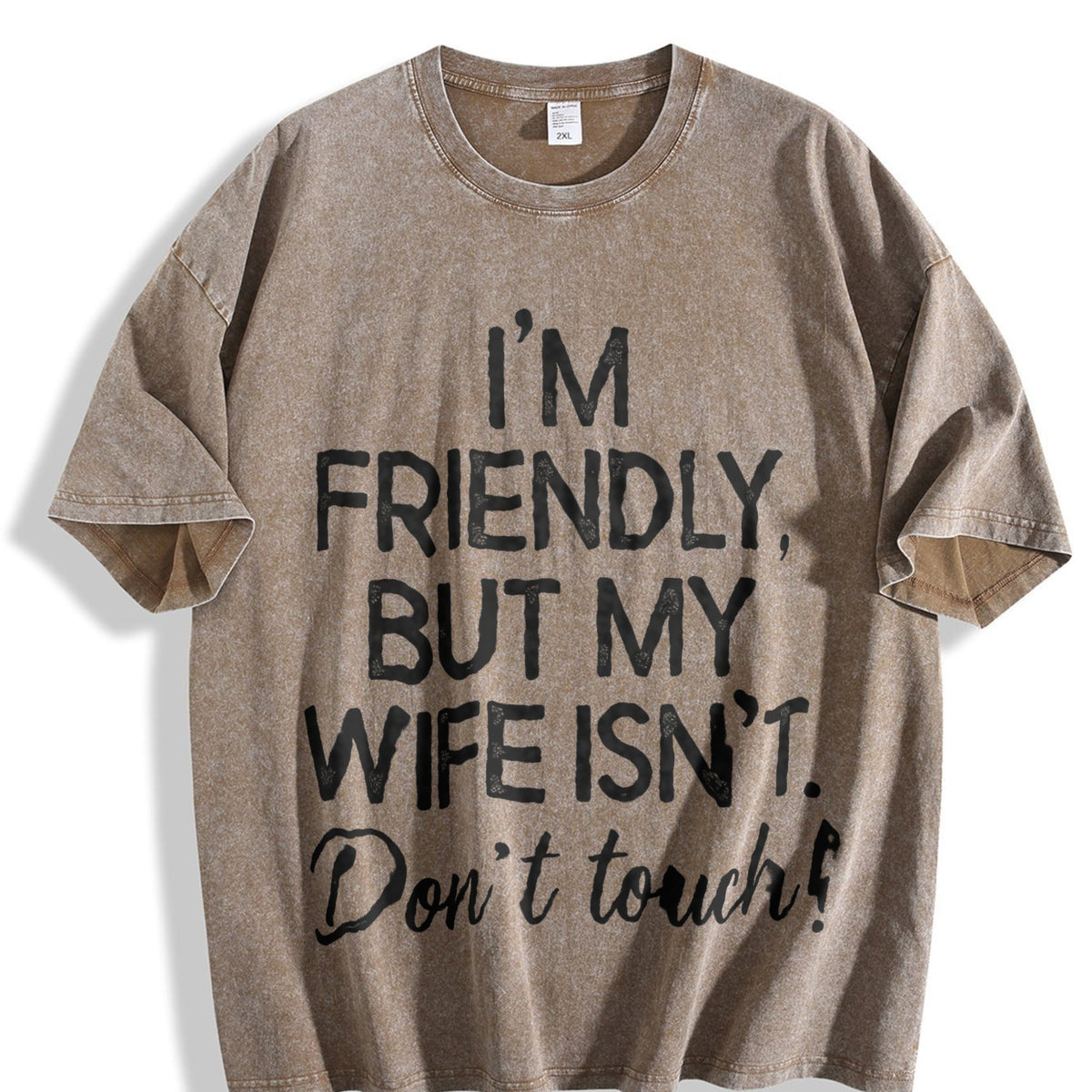 I'm Friendly But My Wife Isn't Vintage Washed T-Shirt product image 3
