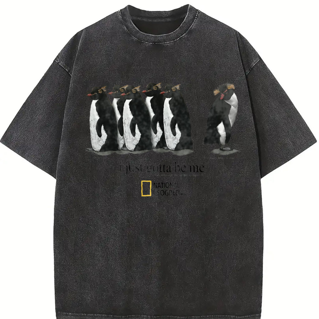 I Just Gotta Be Me Penguins Vintage Washed T-Shirt product image 2