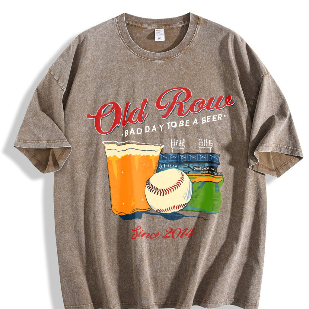 Baseball Beer Sports Vintage Washed T-Shirt product image 3