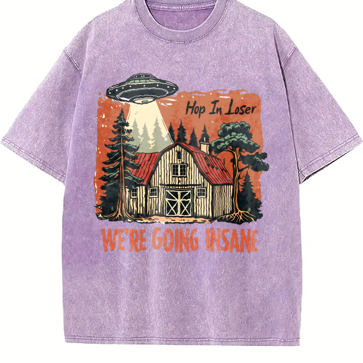 UFO Get In Loser We're Going Insane Y2K Vintage Washed product image 6