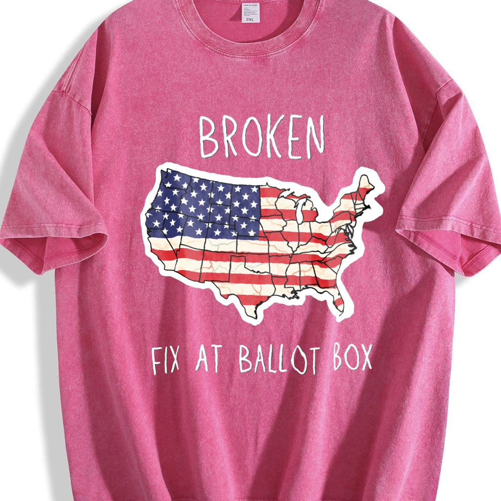Funny Political USA Broken Fix At Ballot Box Vintage Washed product image 7