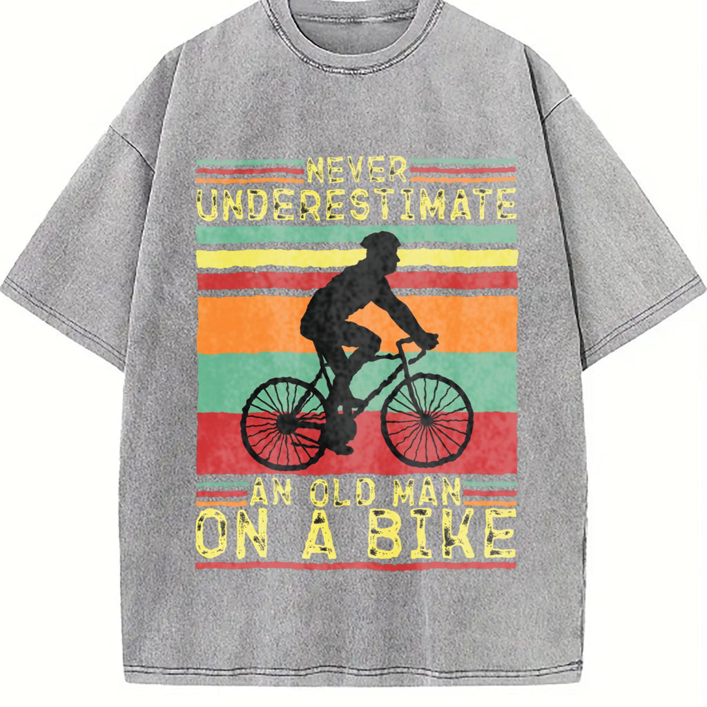 Never Underestimate An Old Man On A Bike Vintage Washed product image 5