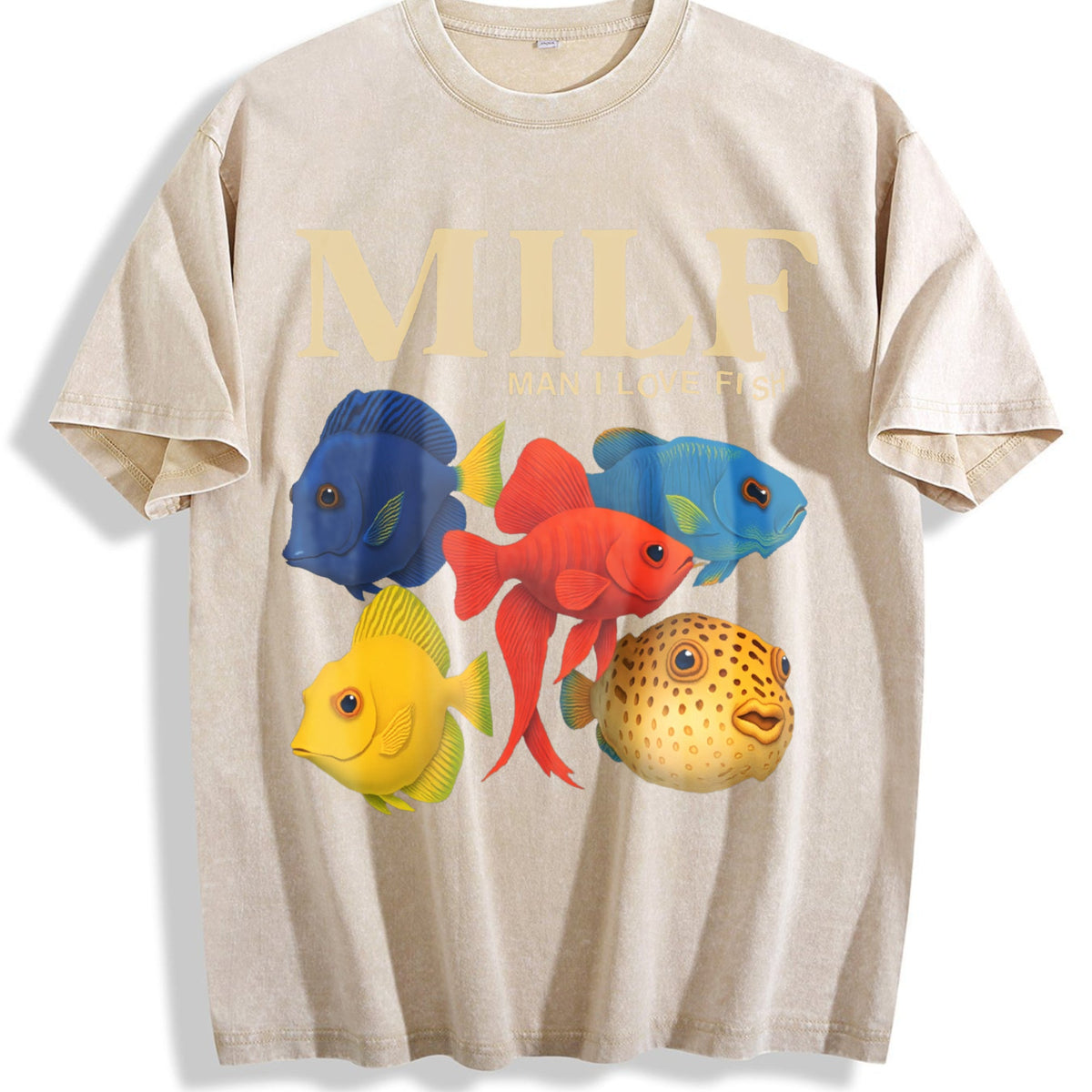 Funny Fish : Man I Love Vintage Washed T-Shirt product image 1