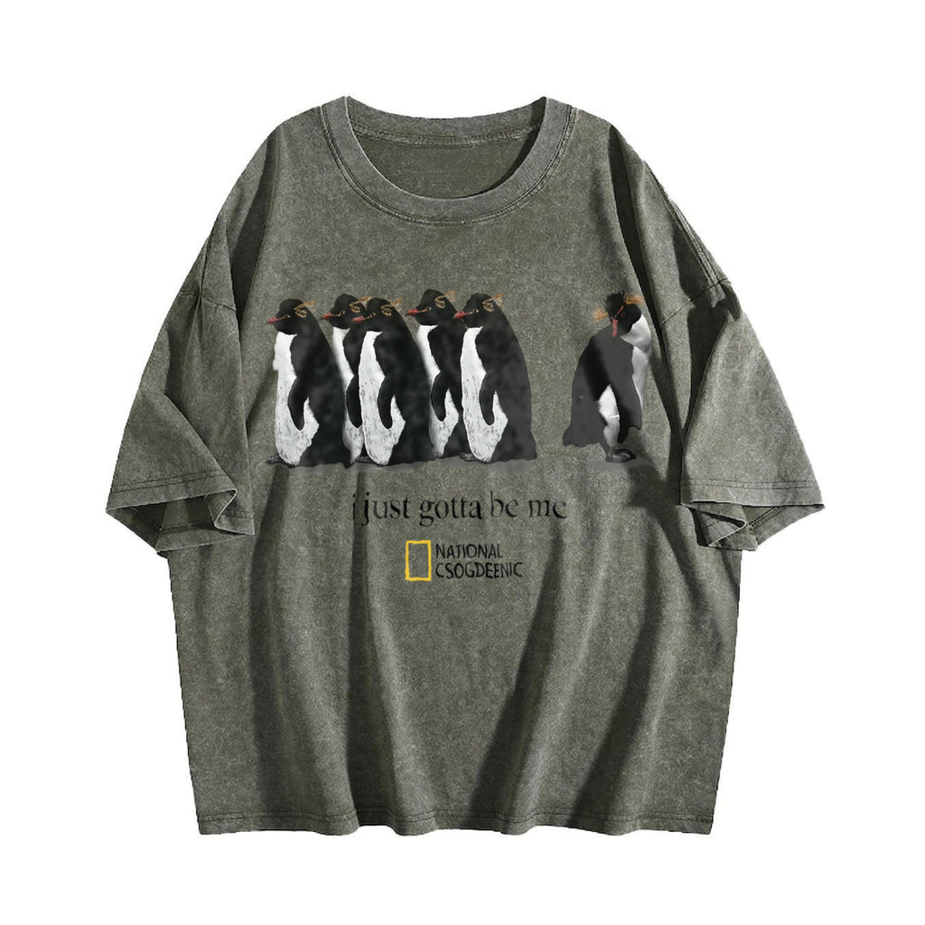 I Just Gotta Be Me Penguins Vintage Washed T-Shirt product image 4