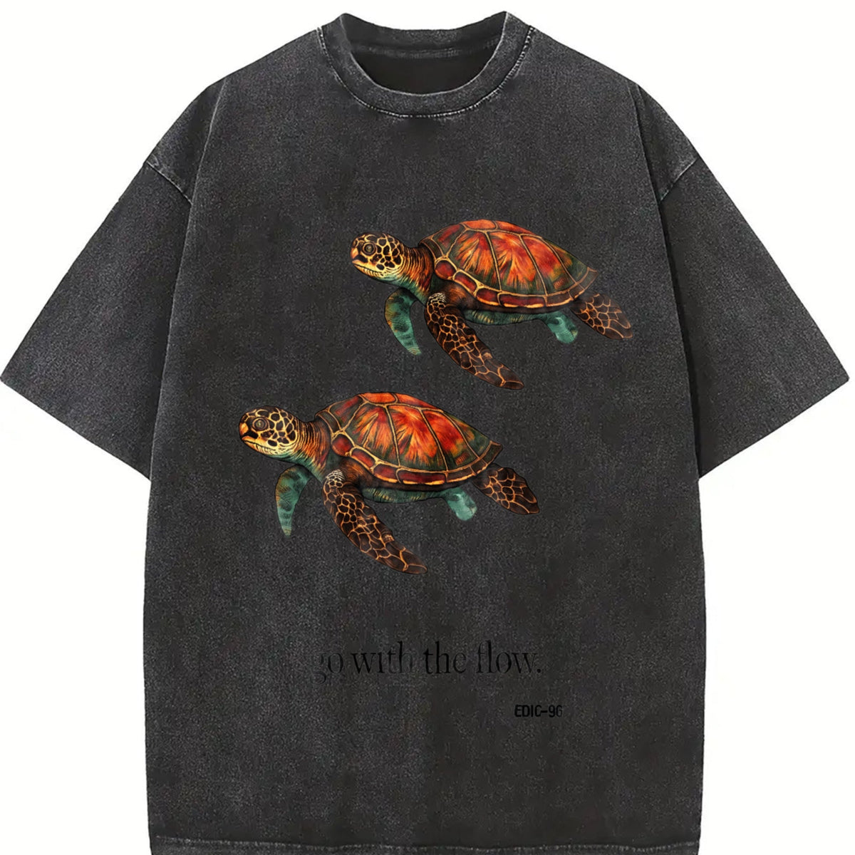 Go With The Flow Turtle Vintage Washed T-Shirt product image 2