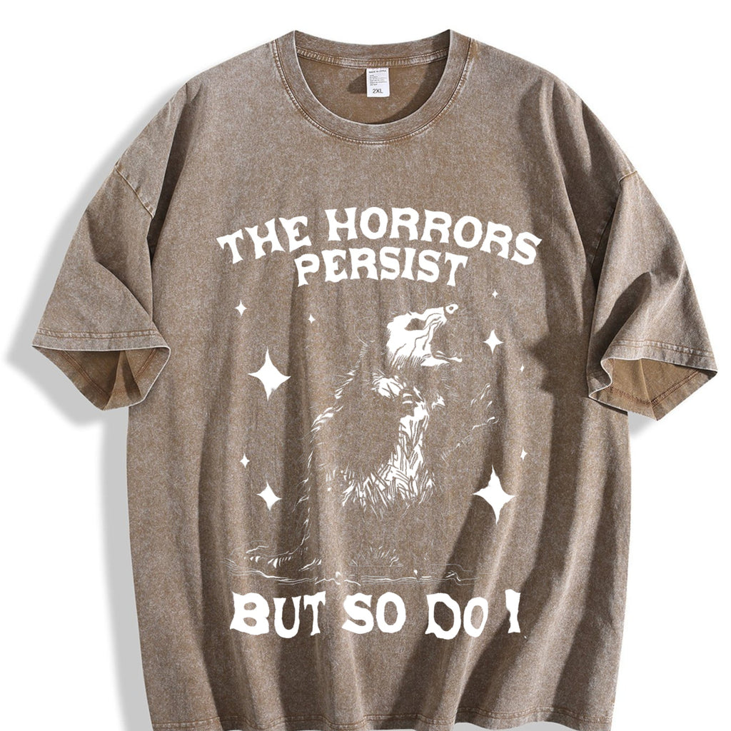 The Horrors Persist but So Do I Vintage Washed T-Shirt product image 3
