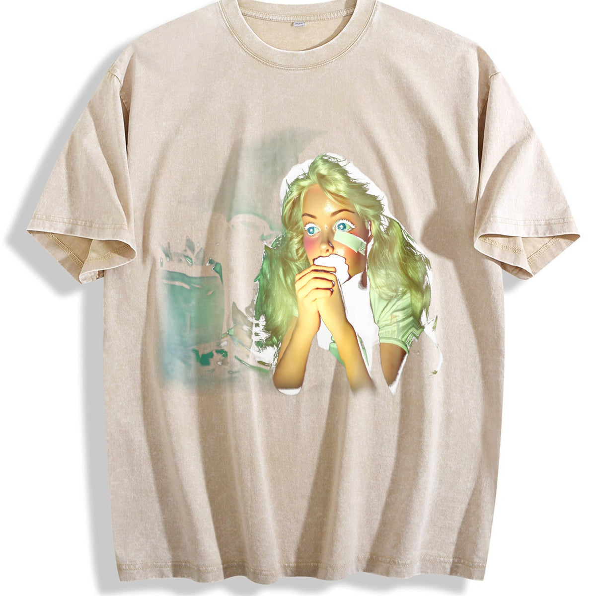 Doll with Mint Hair and a Snack Vintage Washed T-Shirt product image 1