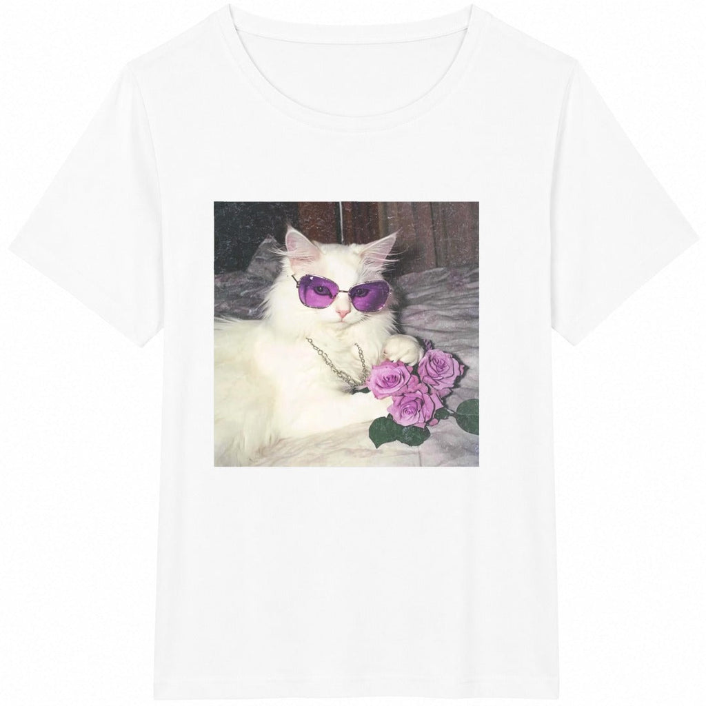 Wash White Cat Cotton T-Shirt product image 2