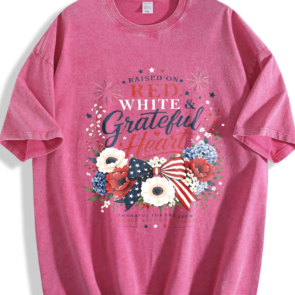 4th Of July - Red White Grateful Heart Floral Patriotic product image 7