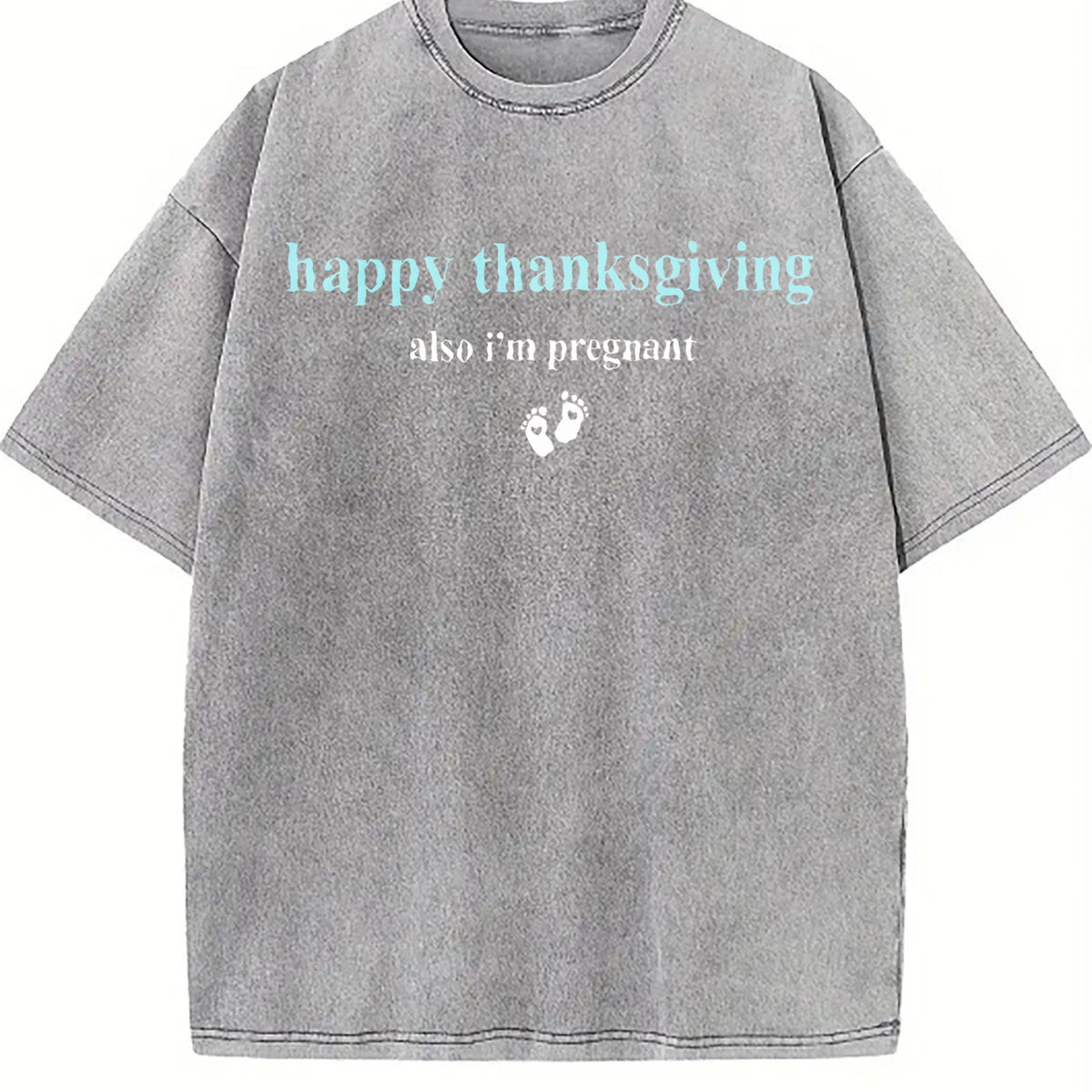 Thanksgiving Pregnancy Reveal Vintage Washed T-Shirt product image 5