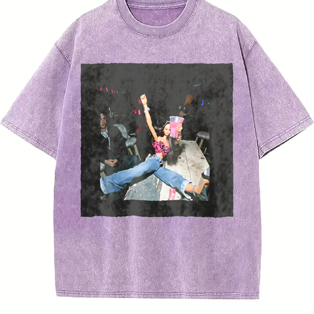 Doll Night Out with Pink Drink Vintage Washed T-Shirt product image 6
