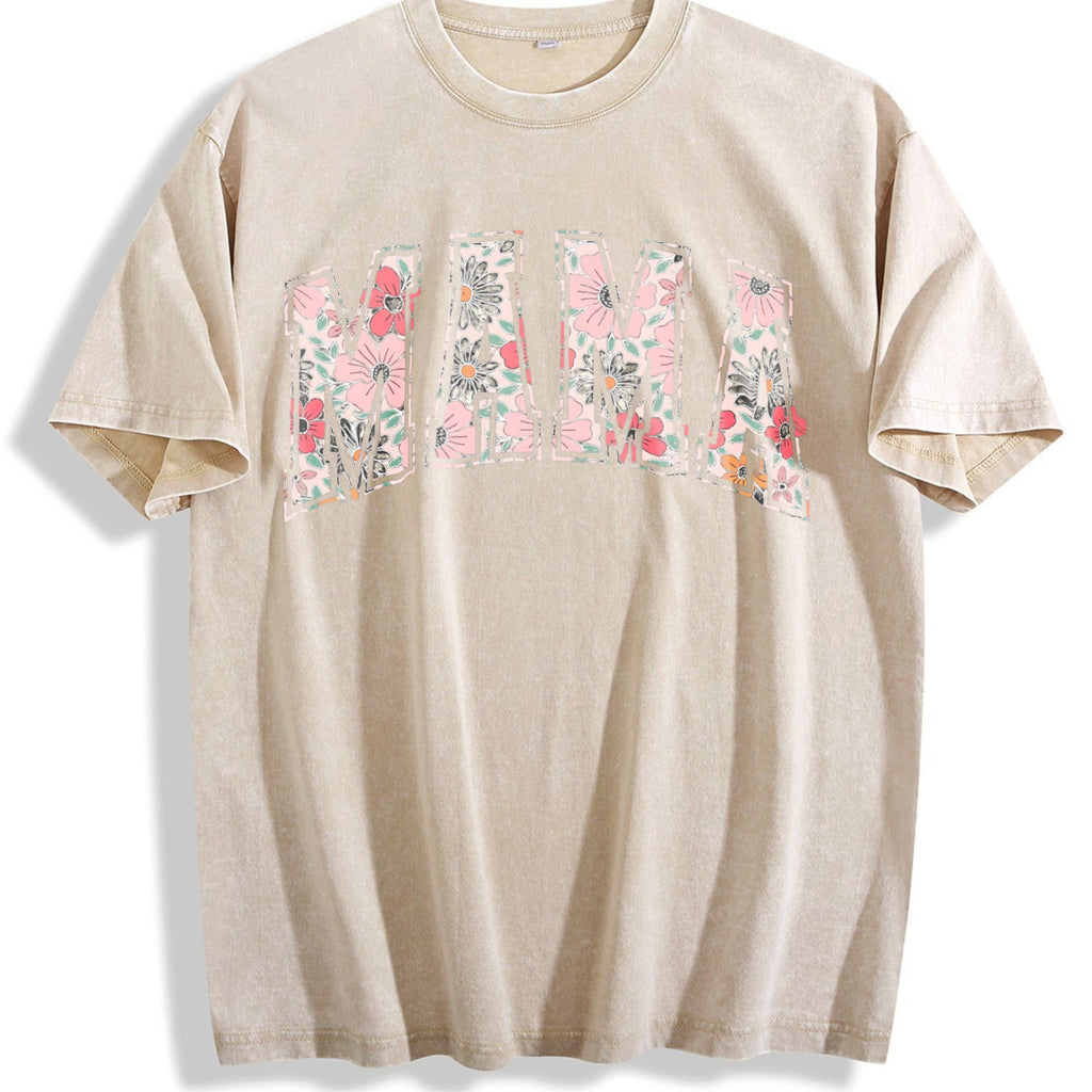 Boho Floral Mama Vintage Washed T-Shirt product image 1