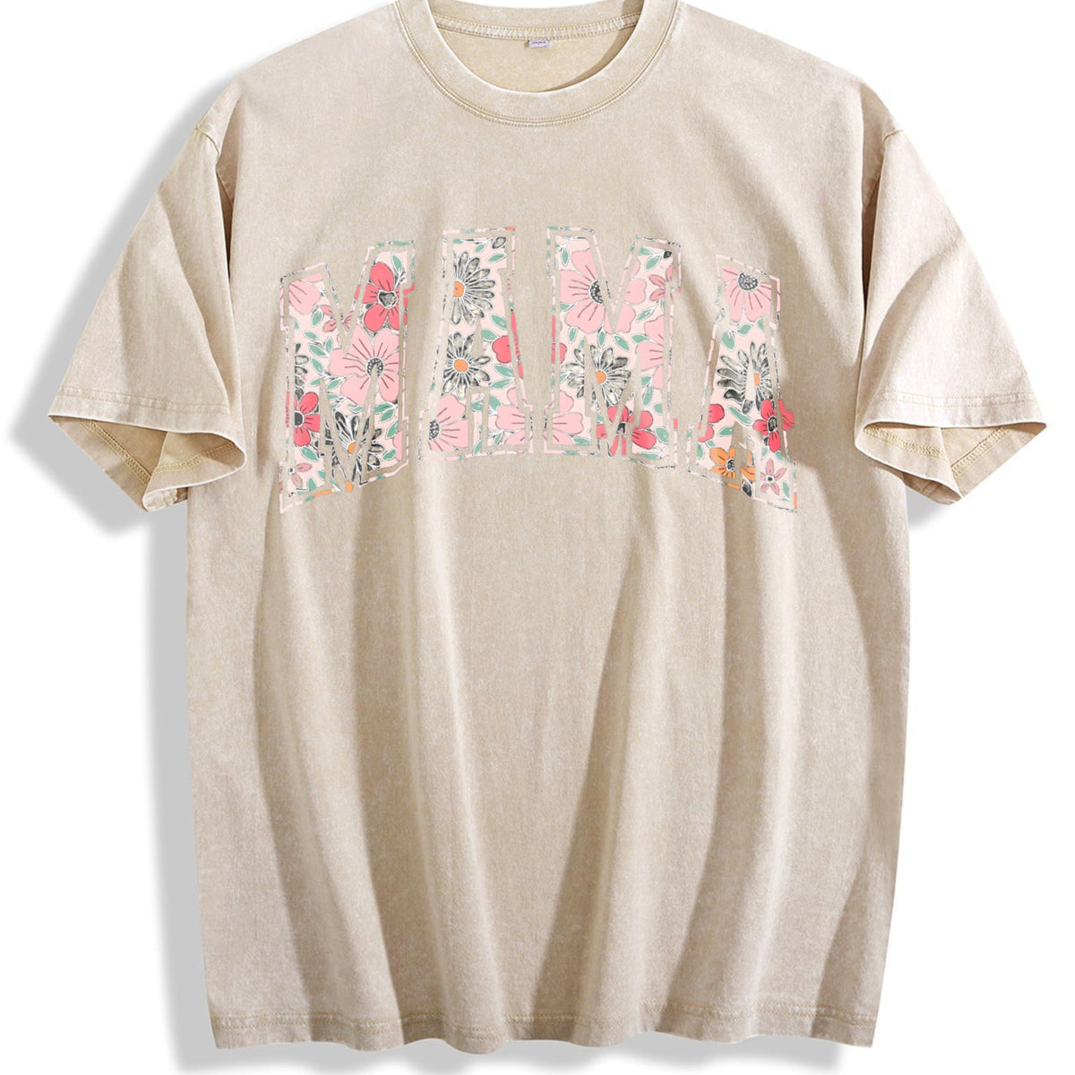 Boho Floral Mama Vintage Washed T-Shirt product image 1