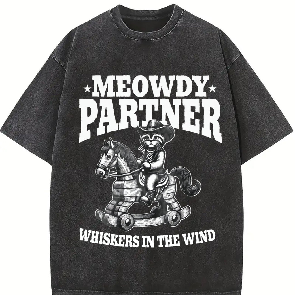 Meowdy Partner Whiskers In The Wind Vintage Washed T-Shirt product image 2