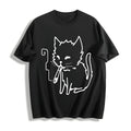 Cat Smoking Y2K Cotton T-Shirt product image 1