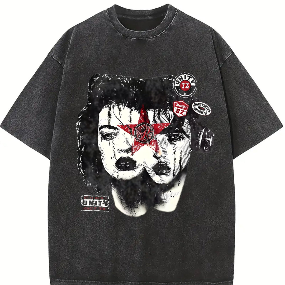 Face Gothic Vintage Washed T-Shirt product image 2