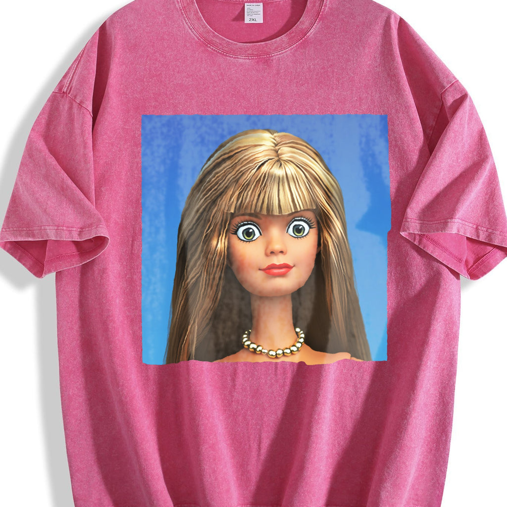 Wide Eyed Doll Portrait Vintage Washed T-Shirt product image 7