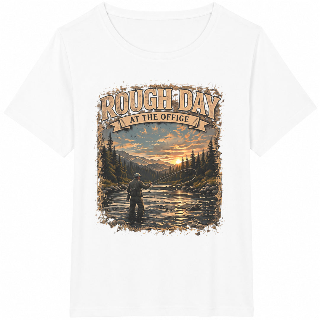 Rough Day At The Office Fly Fishing Cotton T-Shirt product image 2