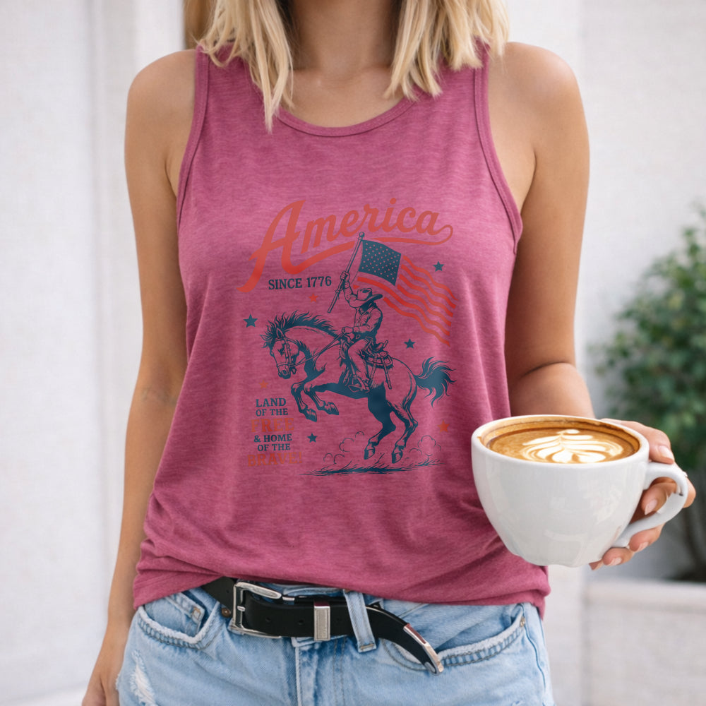 America Since 1776 Cowboy Women's Tank Top