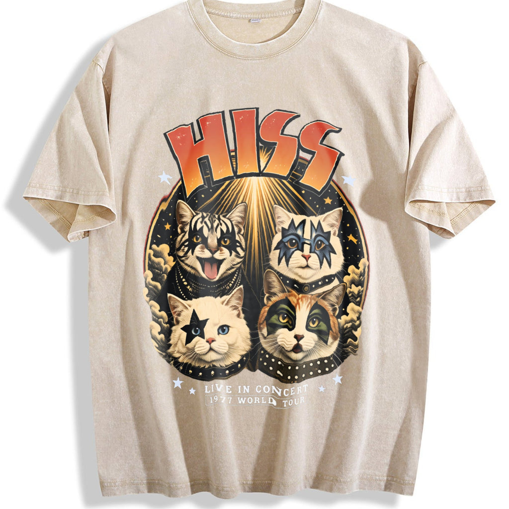 Hiss Cat Band Vintage Washed T-Shirt product image 1