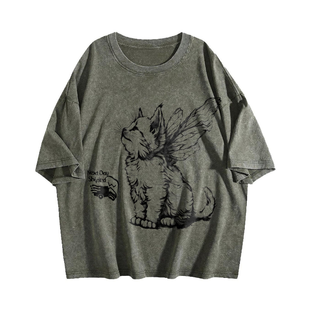 Angel Kitten Vintage Washed T-Shirt product image 4